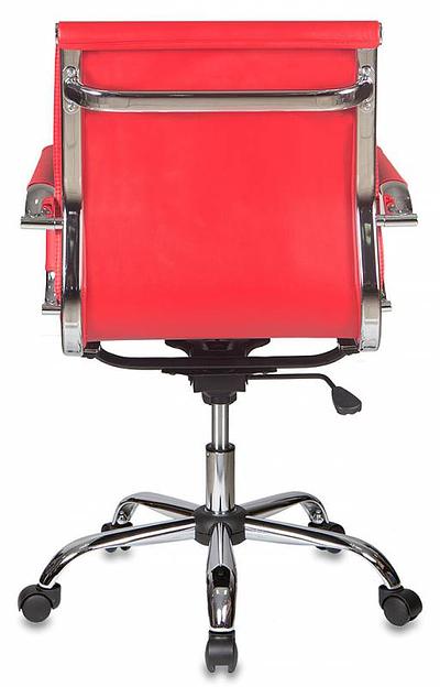Кресло руководителя Бюрократ Ch-993-Low красный искусственная кожа низк.спин. крестовина металл хром фото 4