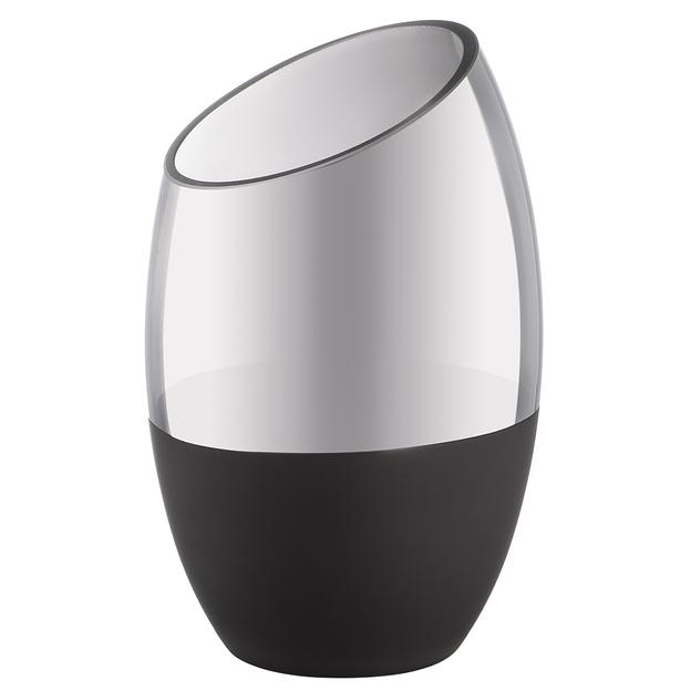 Декоративная ваза из стекла с напылением, Д145 Ш145 В230, серо-черный фото 1