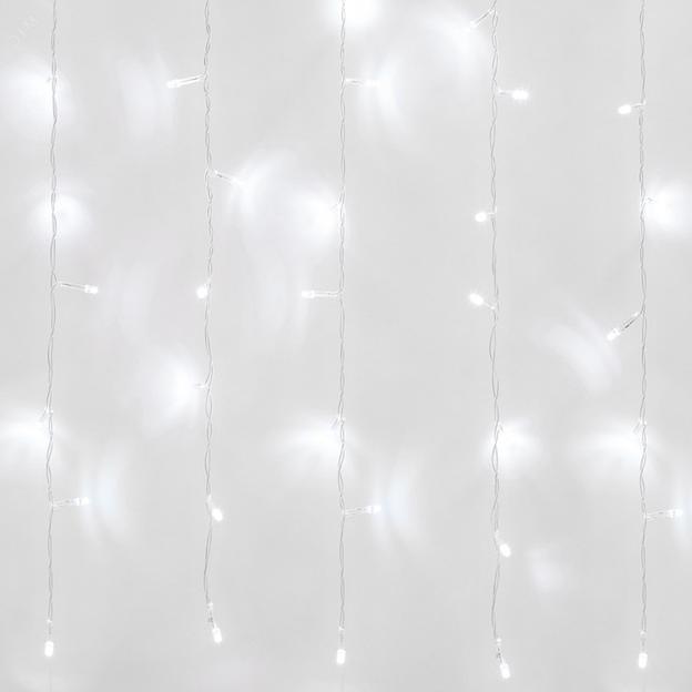 Занавес светодиодный 2х3 м 240 led белый с контроллером провод прозрачный IP20 ULD-C2030-240/DTA WHITE IP20 фото 3