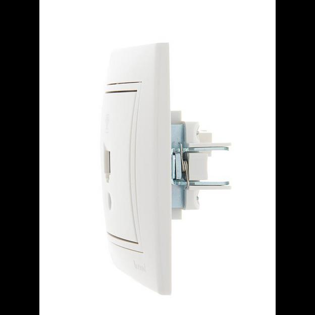 Розетка телефонная 1-м СП Mira RJ11 бел./бел. LEZARD 701-0202-137 фото 3