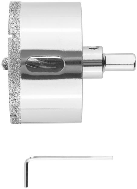 Коронка кольцевая по керамограниту, камню и кафелю алмазная с центровочным сверлом 68х67 мм фото 1