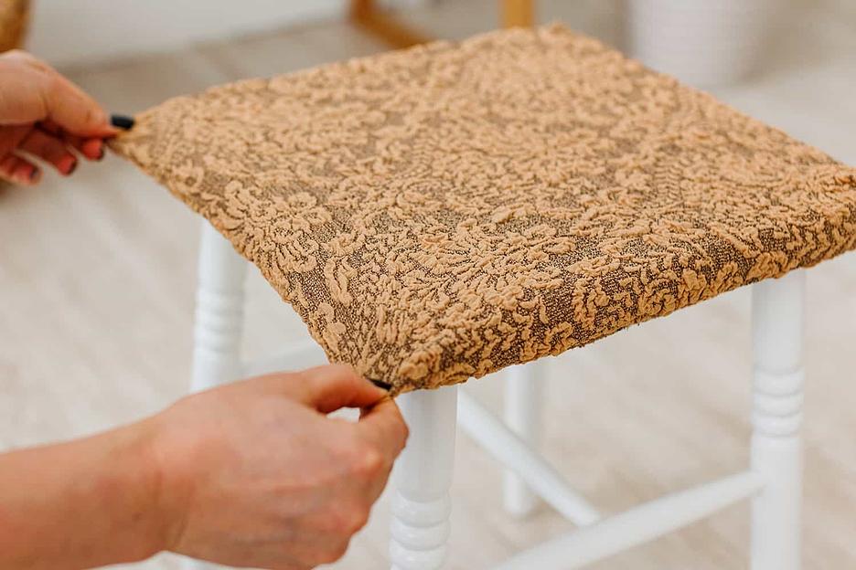 Чехол на табурет Чехлы&Пледы «Жаккард Вензель» кофе (2 шт) ОПТ фото 4
