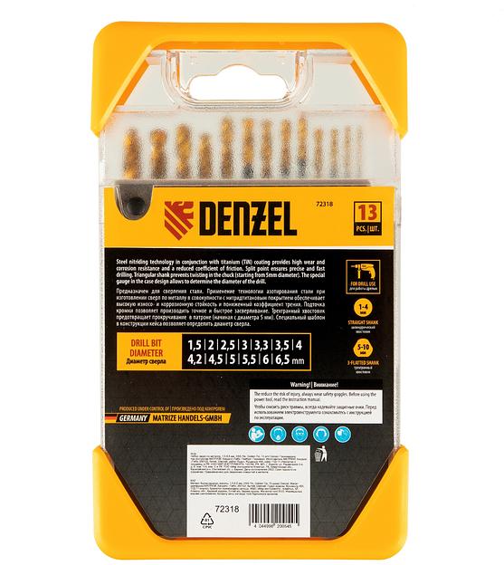 Набор сверл по металлу, 1,5-6,5 мм, HSS-Tin, Golden Tip, 13 шт// Denzel фото 8