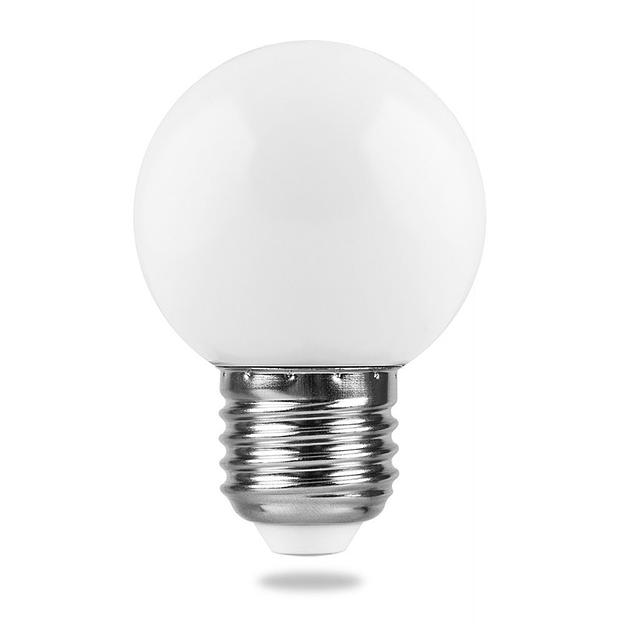 Лампа светодиодная LED 1вт Е27 белый 6400К (шар) фото 2