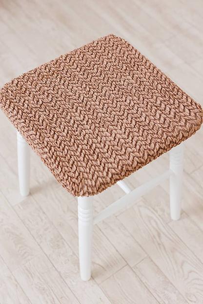 Чехол на табурет Чехлы&Пледы «Букле» какао (2 шт) ОПТ фото 2