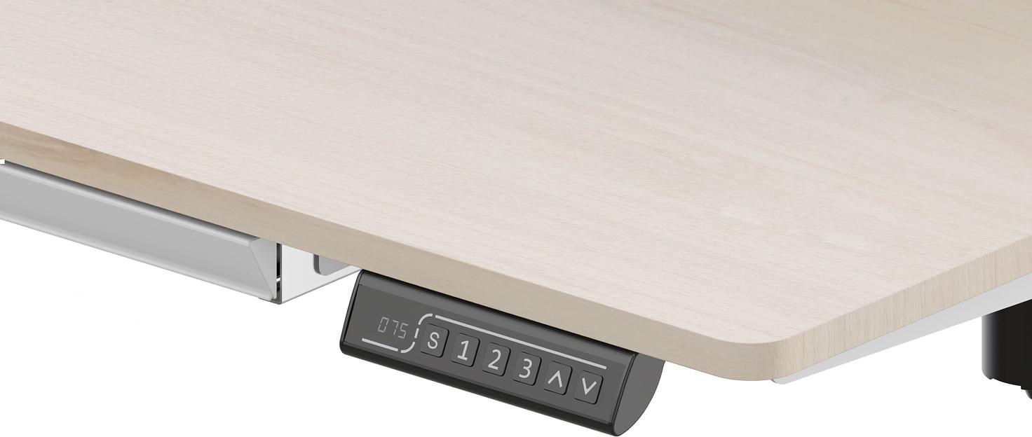 Стол для компьютера Cactus CS-EDL-DWT столешница ДСП светлый дуб каркас белый 120x71x60см фото 6