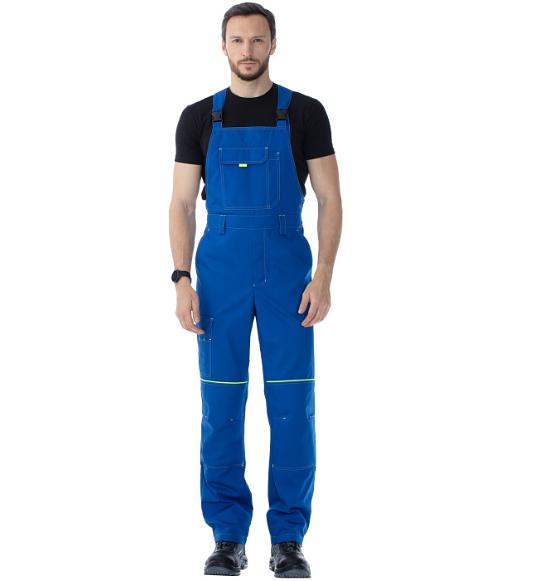 Полукомбинезон мужской «Подряд» (василек с отделкой лайм) ОПТ фото 2