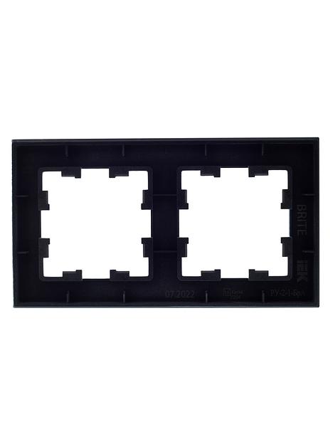 BRITE Рамка 2 поста РУ-2-1-БрА металл алюминий фото 4