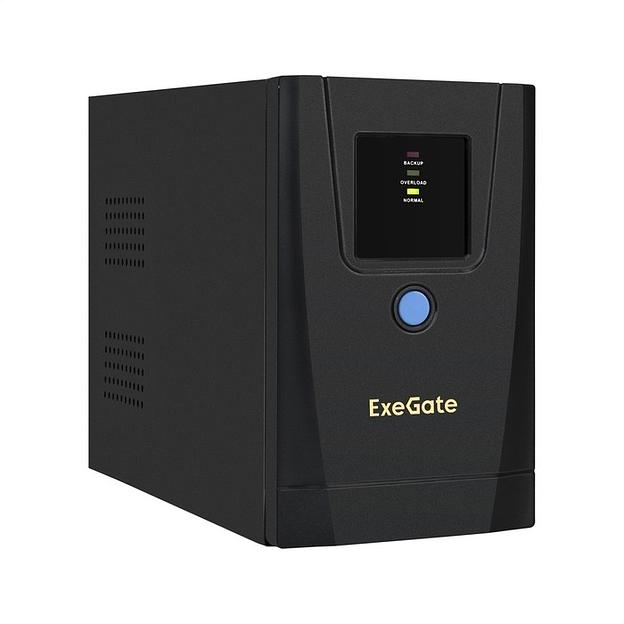 Exegate EX292768RUS ИБП ExeGate SpecialPro UNB-650.LED.AVR.1SH.2C13.RJ.USB <650VA/360W, LED, AVR,1*Schuko+2*C13, RJ45/11,USB, металлический корпус, Black> фото 1