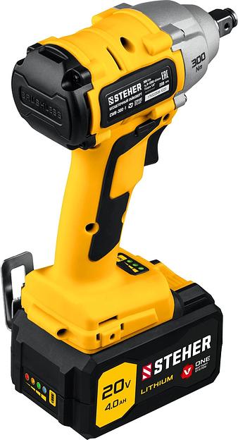 Гайковерт STEHER 20В бесщёточный, 1 АКБ (4Ач), в кейсе. CWB-300-1 фото 2