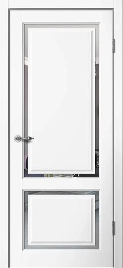 Дверь межкомнатная E02 700 ПВХ белый «Зеркало» фото 1