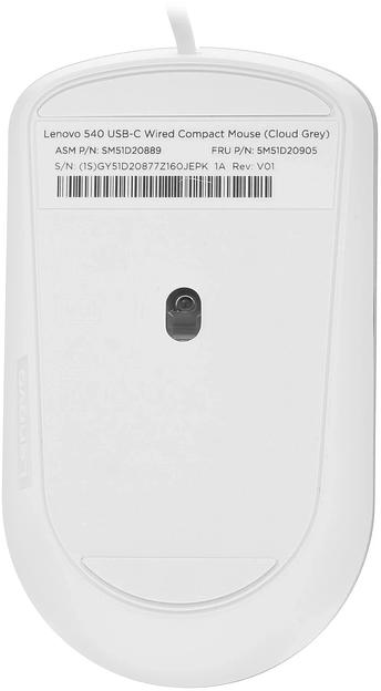 Мышь Lenovo 540 светло-серый оптическая 2400dpi USB2.0 (GY51D20877) фото 5