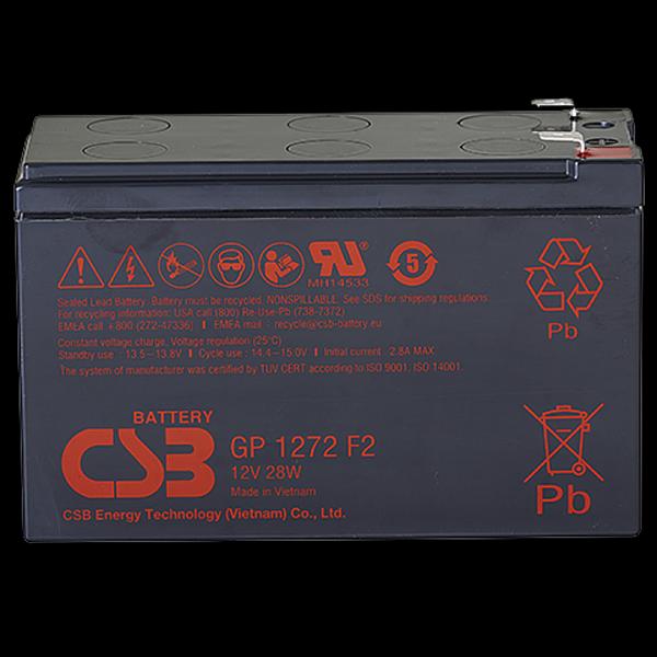Акб CSB Аккумуляторная батарея для ИБП (25W) (12V/7,2Ah) (GP1272 F2 (12V28W) CSB) фото 1