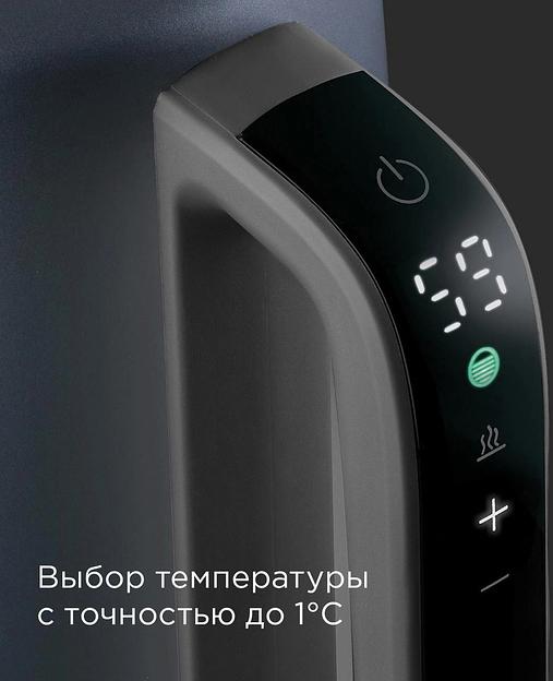 Чайник электрический Redmond KM238 1.7л. 2200Вт серо-голубой корпус: стекло фото 4