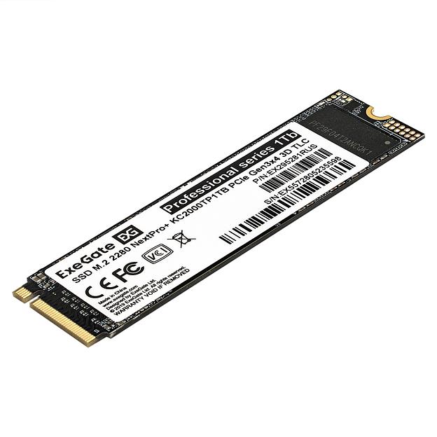 Exegate EX295281RUS Накопитель SSD M.2 2280 1Tb ExeGate NextPro+ KC2000TP1TB (PCIe Gen3x4, NVMe, 22x80mm, 3D TLC) фото 1