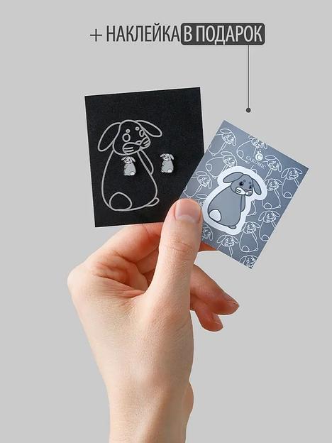 Серьги-гвоздики Caromic «Кролик» ОПТ фото 6