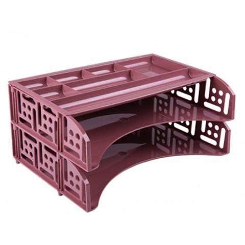 Набор из 2-х горизонтальных лотков и органайзера FIELD, бордовый Agra, СТАММ ЛТ698 фото 1
