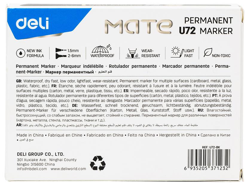 Маркер перманентный Deli EU72-RD двойной пиш. наконечник 1-5мм красный фото 7
