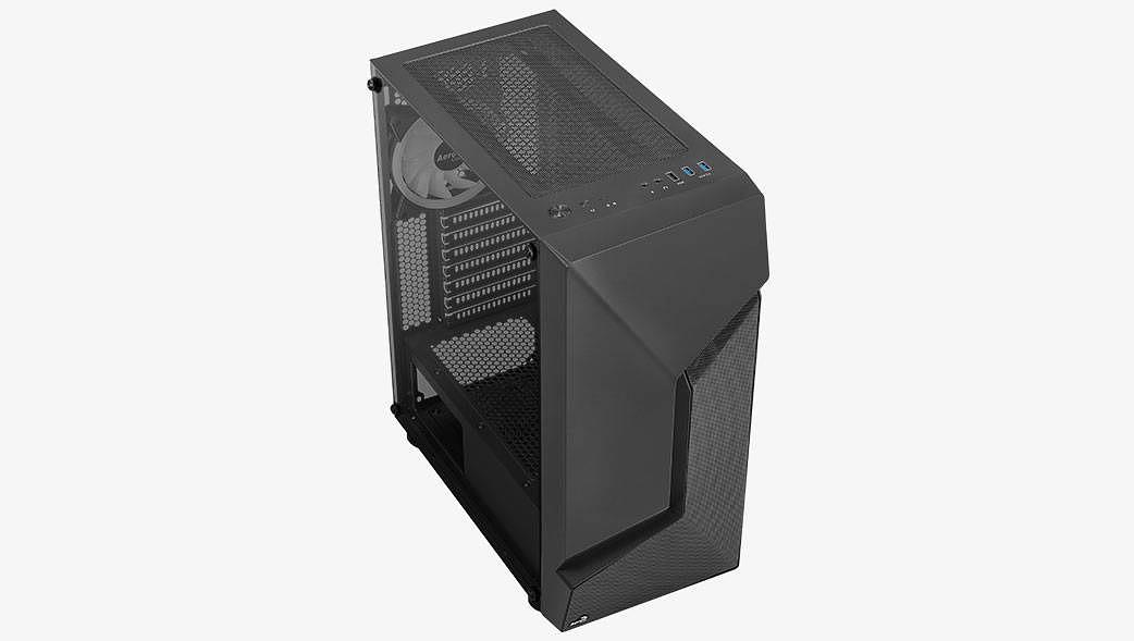 Корпус MidiTower AEROCOOL SCAPE-G-BK-v2 black (4711099471546) (без блока питания) фото 6