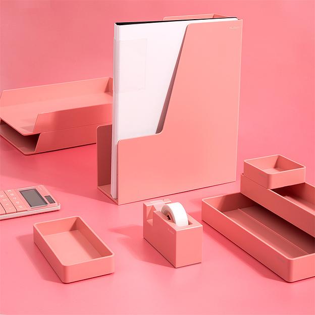 Лоток вертикальный Deli ENS022PINK Nusign для бумаг A4 розовый пластик фото 3