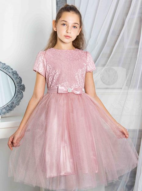Платье для девочки Энди нарядно, пепельная пудра, 21-194_2, опт фото 2