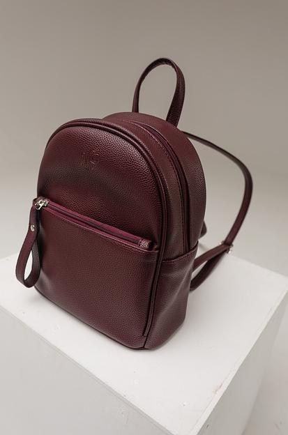 Рюкзак женский кожаный тёмно-бордовый опт фото 4