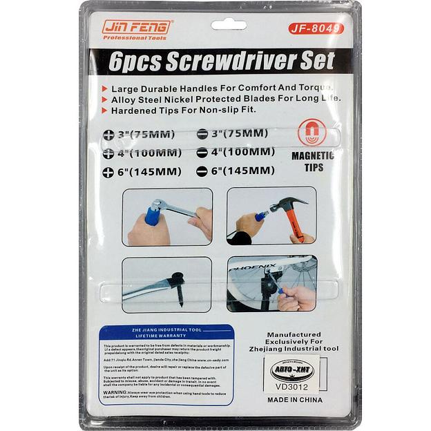 Набор Ударных Отверток JinFeng 6 Шт JF-8049 фото 2
