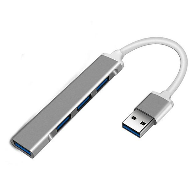 ORIENT CU-322, USB 3.0 (USB 3.1 Gen1)/USB 2.0 HUB 4 порта: 1xUSB3.0+3xUSB2.0, USB штекер тип А, алюминиевый корпус, серебристый (31234) фото 1