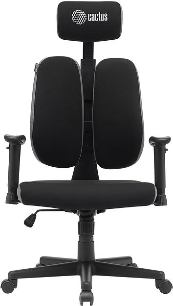 Кресло Cactus CS-CHR-MC03-BKGY черный/серый с подголов. крестов. пластик пластик черный фото 2