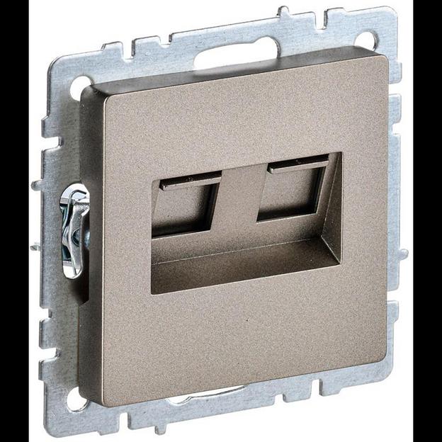 IEK BR-K20-1-K37 BRITE Роз. комп. 2-ая RJ45 кат.5E РК10-2-БрШ шамп. фото 1