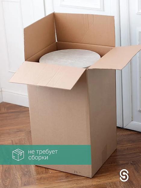 Журнальный круглый столик STIL_MET 37×37×67.5 см бежевый мрамор, белый, опт фото 7