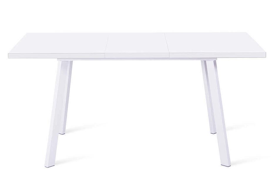 Стол Hagen 120(+40)×80 см белый металл, стекло экстрабелое фото 4