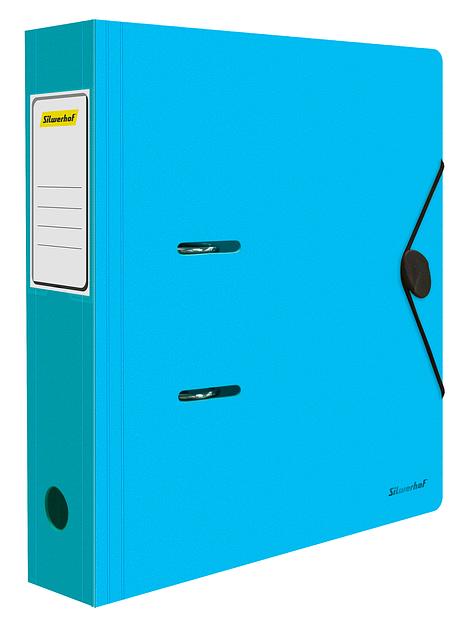 Папка-регистратор Silwerhof 355052 A4 70мм полифом голубой фото 5