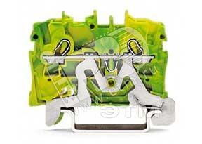 Клемма двухпроводная с заземлением 0.25-2.5(4)мм.кв. на DIN рейку фото 1