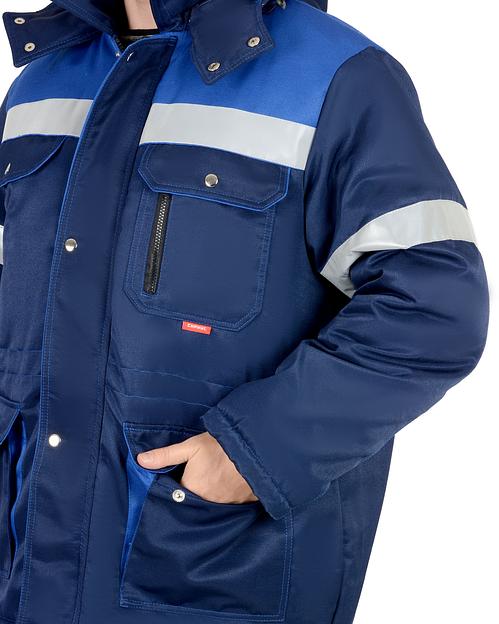 Костюм «Сириус-Титан» зимний куртка и полукомбинезон, синий с голубым ОПТ фото 6