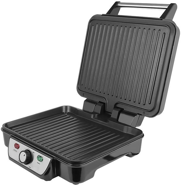 Гриль контактный Centek CT-1463 1800 Вт, 2 жаровни 280х230 мм, антипригар, нагрев 240 гр, нерж отдел фото 2