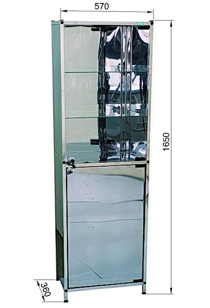 Шкаф медицинский из нержавеющей стали одностворчатый «ЭРГО» Э-111/Н-ШК фото 2