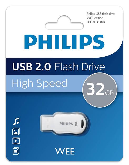 Флеш накопитель 32GB PHILIPS WEE 2.0 32GB, USB 2.0 фото 1