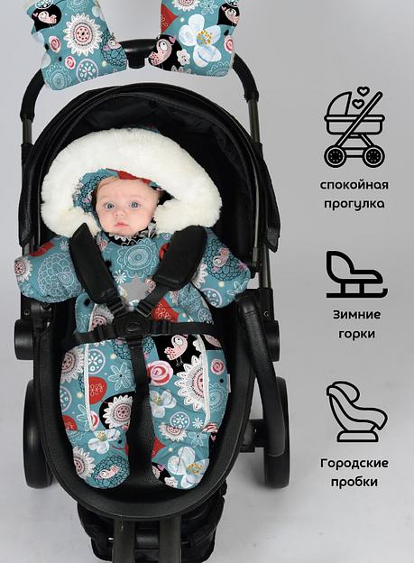 Комбинезон №193 Птички в цветах, арт 264ш/2 (74 см) фото 1