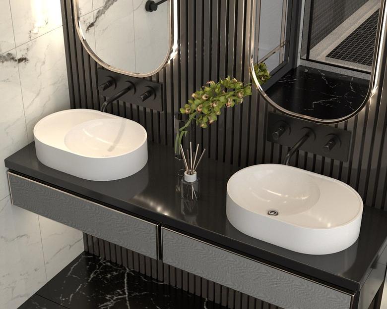 Раковина для ванной накладная Uperwood Luna 50 см, овальная фото 4