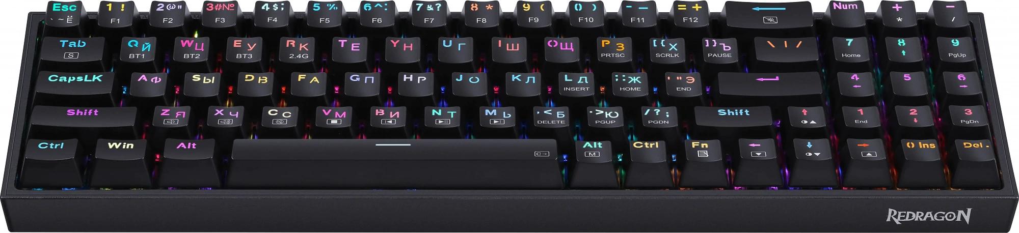 Клавиатура + мышь Redragon S136 клав:черный мышь:черный USB беспроводная Bluetooth/Радио Multimedia LED (72158) фото 5