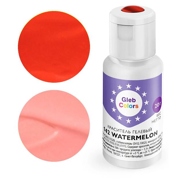 Гелевый краситель пищевой Gleb Colors 142 Арбуз (Watermelon), 20г ОПТ фото 1