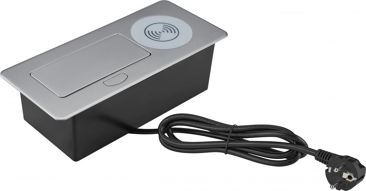 Розетка Cactus CS-SOCKET-USBA/C-WLESS для столешницы серебристый фото 2