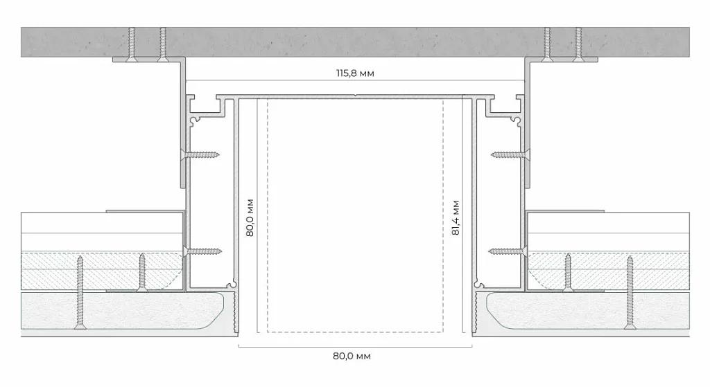 Профиль для ниш FerGipps НС 80 черный ОПТ фото 3