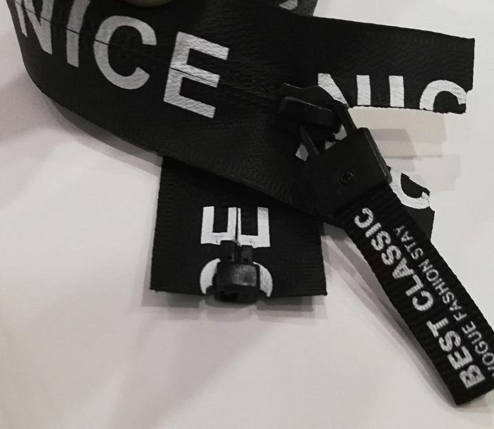 Молния спираль №7 спортивная с логотипом Черный фото 1