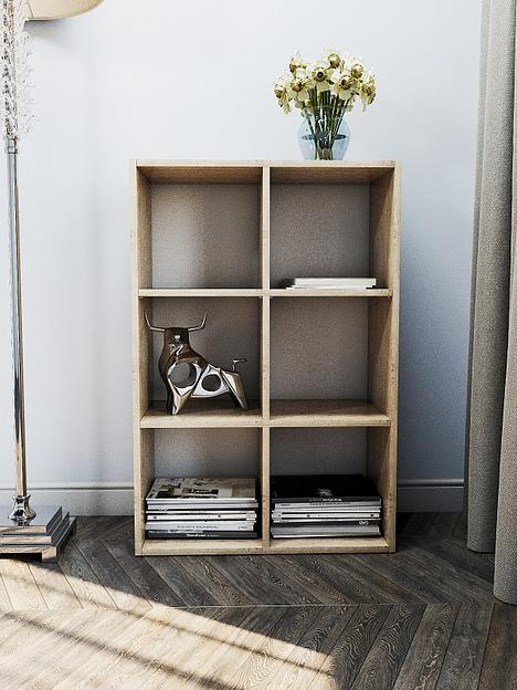 Стеллаж вертикальный Wood&Stone «Малави» дуб бунратти 62.8×31.5×93.4 см фото 2