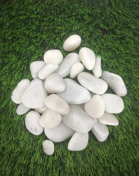 Ландшафтный камень Галька белая и другие цвета фото 1
