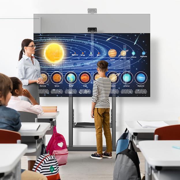 ONKRON TS1991-B черный, стойка для телевизора с кронштейном 50"-100", мобильная фото 8