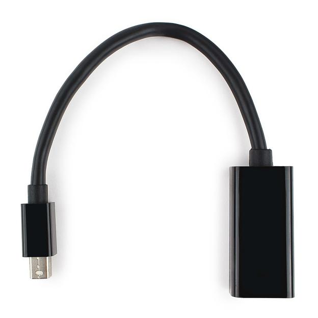 Cablexpert Переходник miniDisplayPort - DisplayPort, 20M/20F, длина 16см, черный (A-mDPM-DPF-001) фото 3