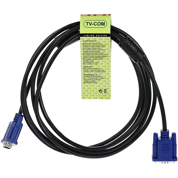 Кабель соединительный SVGA (15M/M) 3m 2 фильтра TV-COM VCOM QCG120H-3M фото 4
